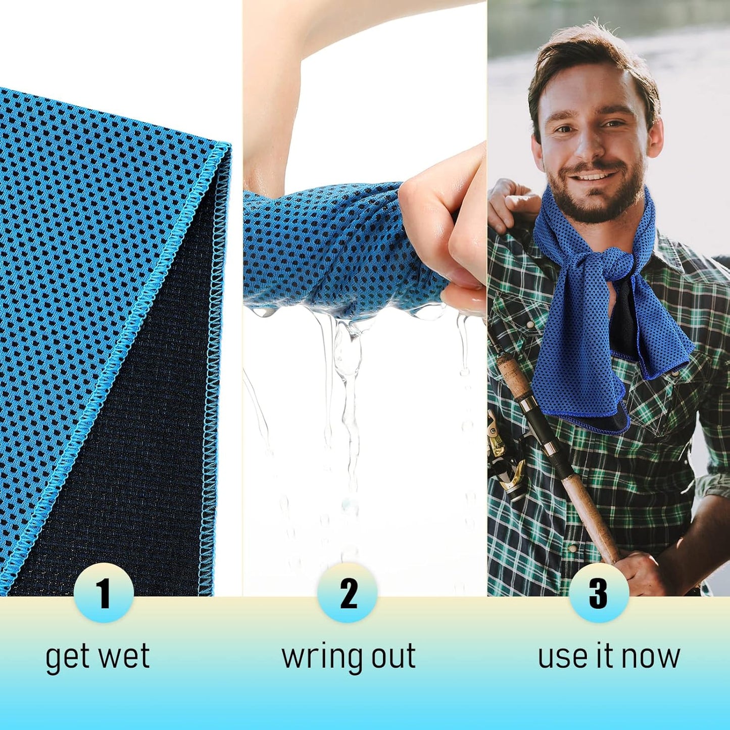 100 Pack Cooling Towel Microfiber Ice Towel for Gym Yoga Golf Beach Workout - Breathable Chilly Sweat Towels for Neck and Face