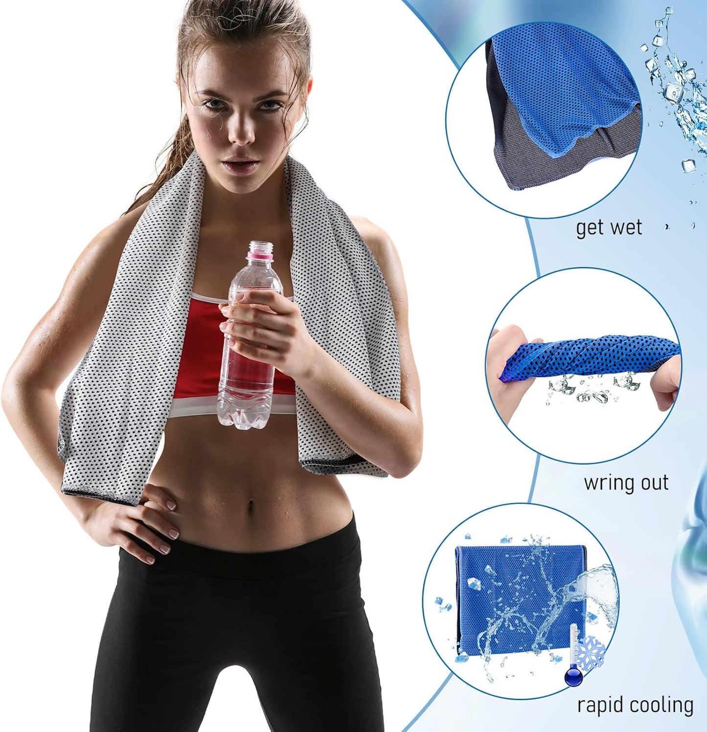 100 Pack Cooling Towel Microfiber Ice Towel for Gym, Yoga, Golf - Breathable Chilly Sweat Towel for Neck and Face - Sports Towel for Workout and Beach - Cooling Accessories