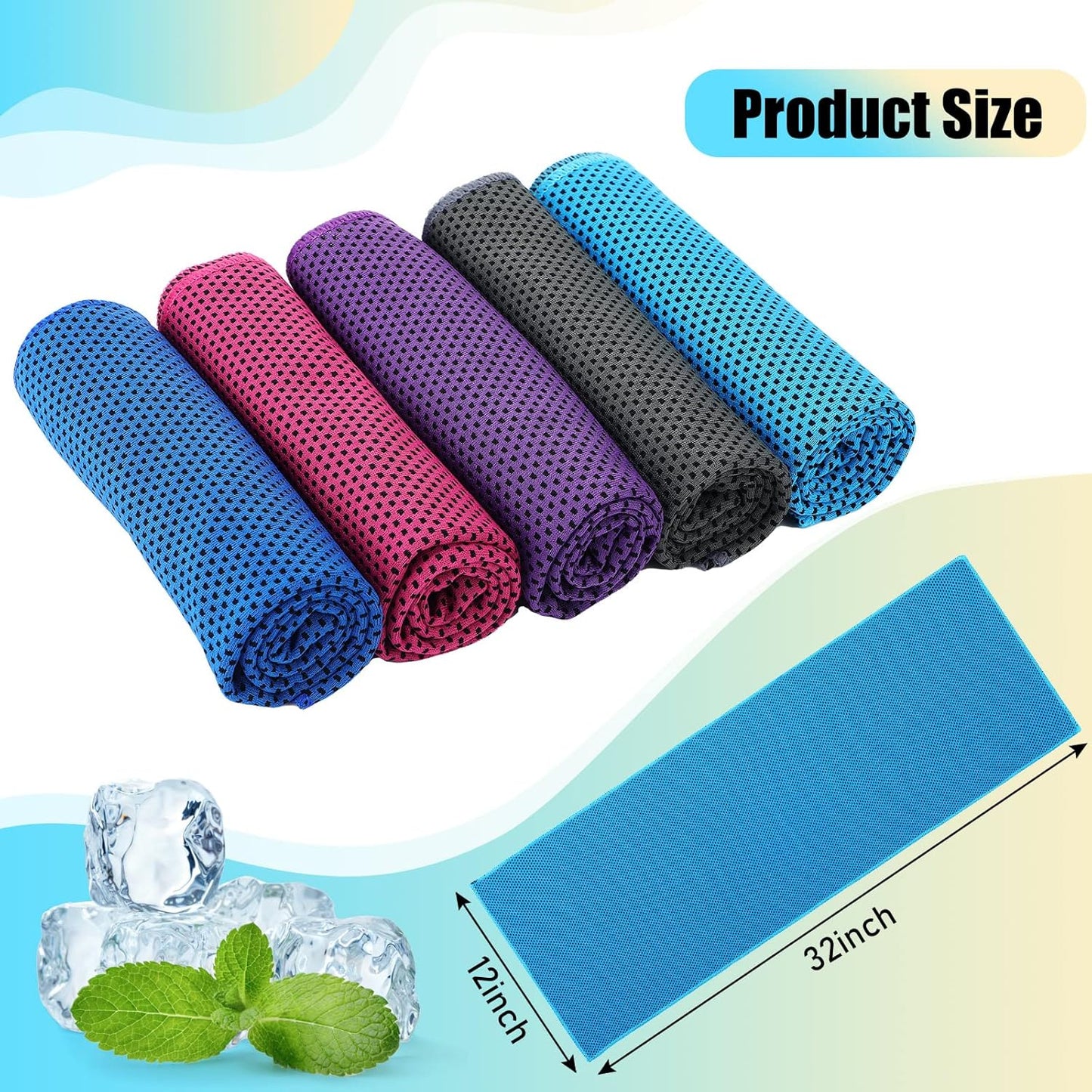 100 Pack Cooling Towel Microfiber Ice Towel for Gym Yoga Golf Beach Workout - Breathable Chilly Sweat Towels for Neck and Face