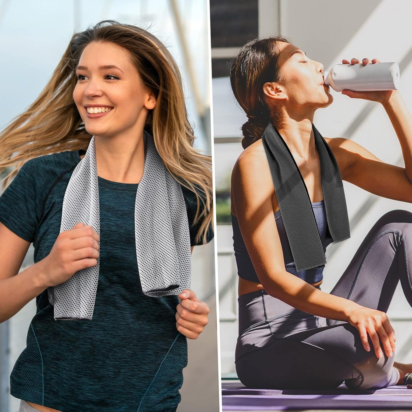 100 Pack Microfiber Cooling Towels for Gym, Yoga, Golf, Beach - Breathable Chilly Sports Towel for Neck and Face - Ice Towel for Sweat Relief