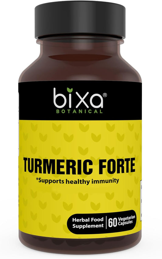 100% Pure Bixa Botanical Turmeric Forte Capsules - Ayurvedic Herbal Supplement (450mg, 60 Veg Capsules)