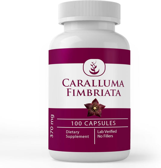 100 Pure Caralluma Fimbriata Capsules - No Additives or Fillers - Lab Verified Quality
