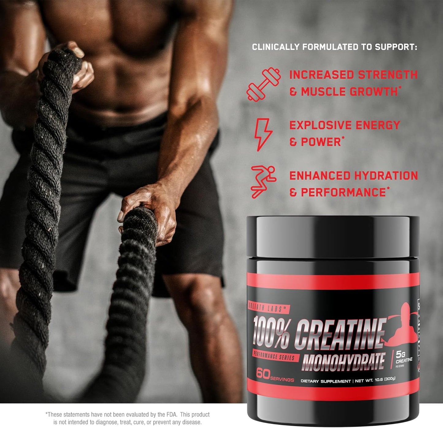 100% Pure Creatine Monohydrate for Strength, Muscle Gain, Workout Recovery - 60 Servings, 300g - BoostGo Australia