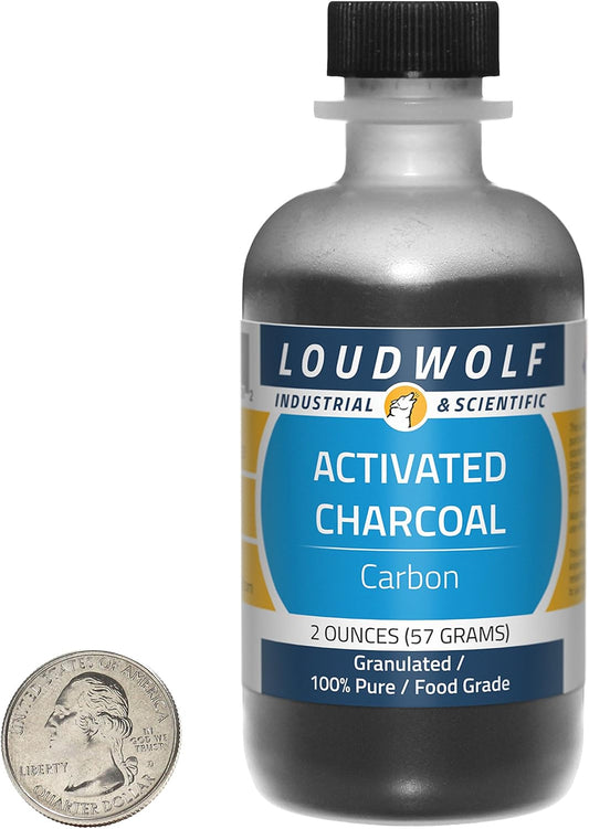 100% Pure Food Grade Activated Charcoal Fine Grains - 2 Ounces by Loudwolf Scientific & Industrial