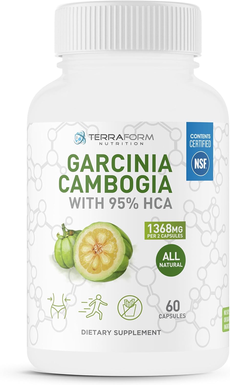 100% Pure Garcinia Cambogia Extract with 95% Natural HCA - 1368mg per Serving - Fast Slimming Formula Support - All-Natural Appetite Suppressant - 30 Servings for Men & Women