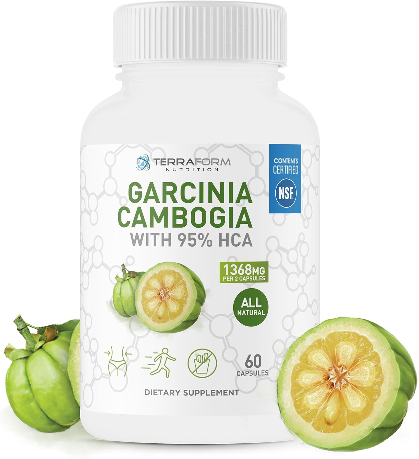 100% Pure Garcinia Cambogia Extract with 95% Natural HCA - 1368mg per Serving - Fast Slimming Formula Support - All-Natural Appetite Suppressant - 30 Servings for Men & Women