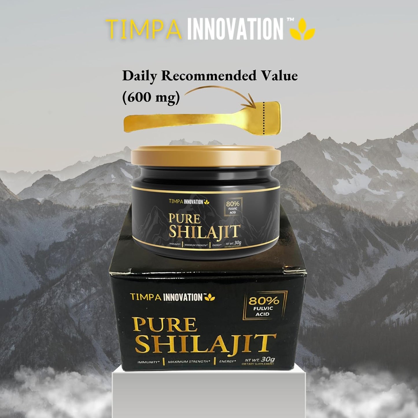 100% Pure Himalayan Shilajit Resin - Potent Premium Supplement with 85+ Trace Minerals and 80% Fulvic Acid - Organic Shilajit for Men and Women - 30g
