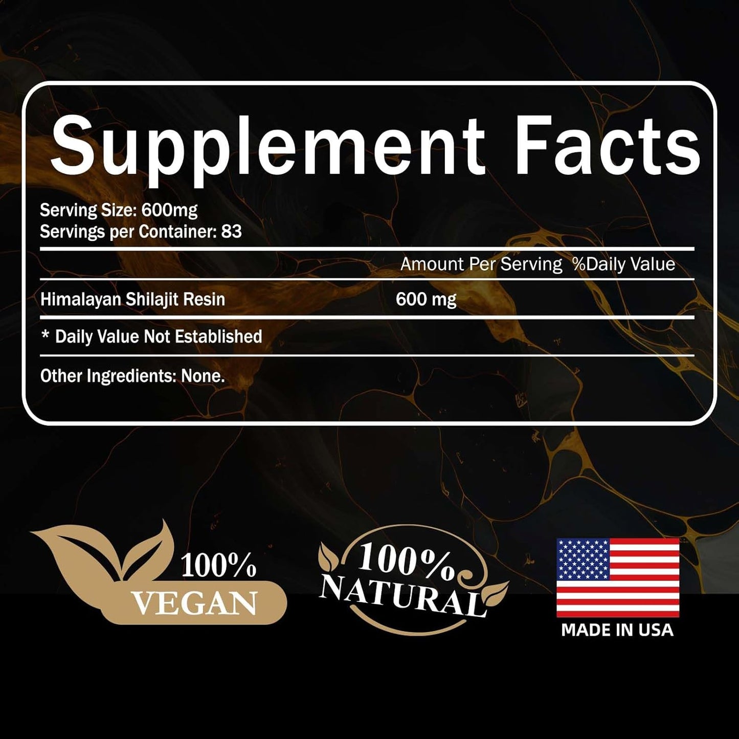 100% Pure Himalayan Shilajit Resin 600mg for Energy & Immune Support - High Potency Gold Grade Fulvic Acid with 85+ Trace Minerals - 50g