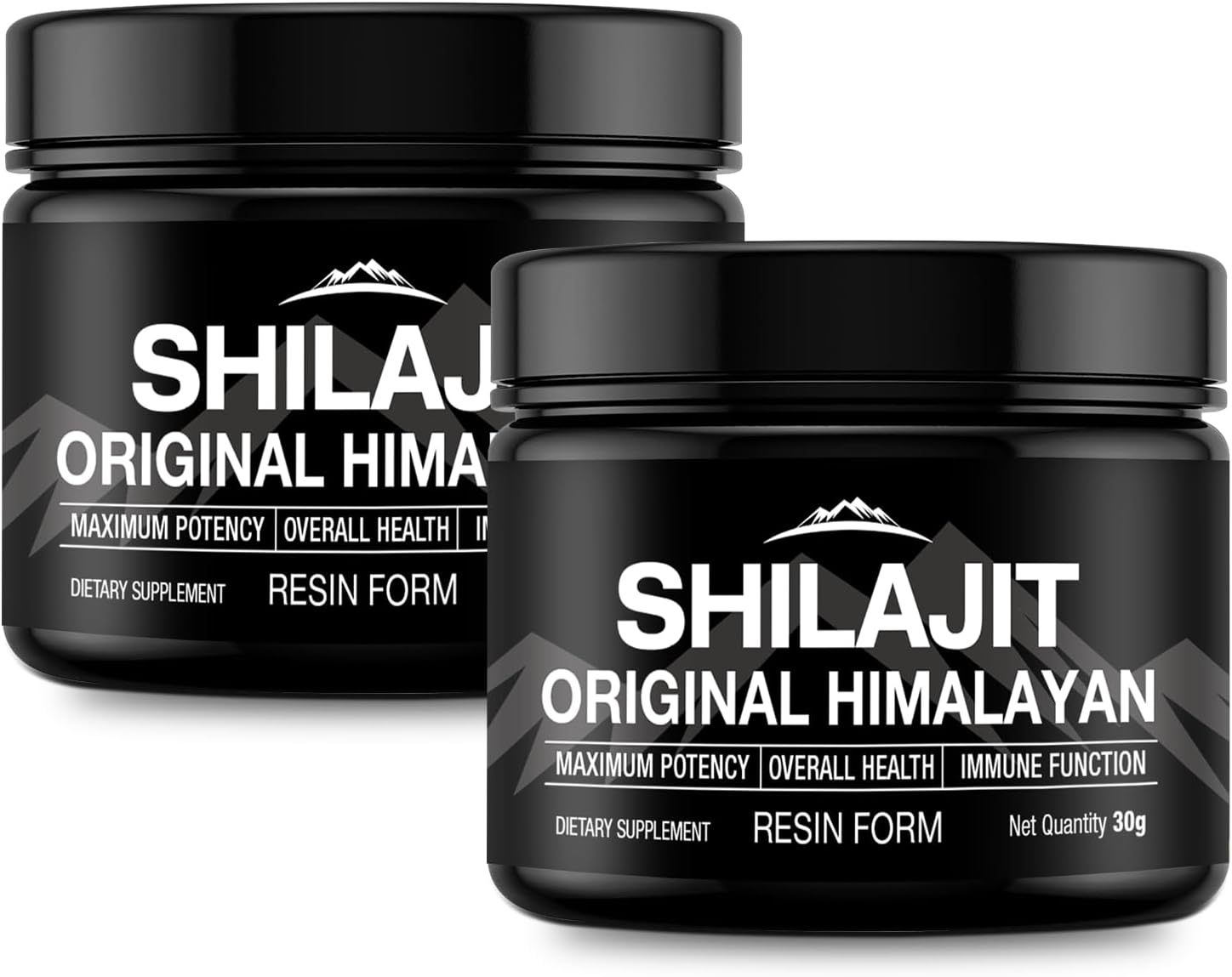 100% Pure Himalayan Shilajit Resin Gold Grade Supplement - 60g Shilajit for Men and Women - Includes 85+ Trace Minerals - 30g (2 Packs)