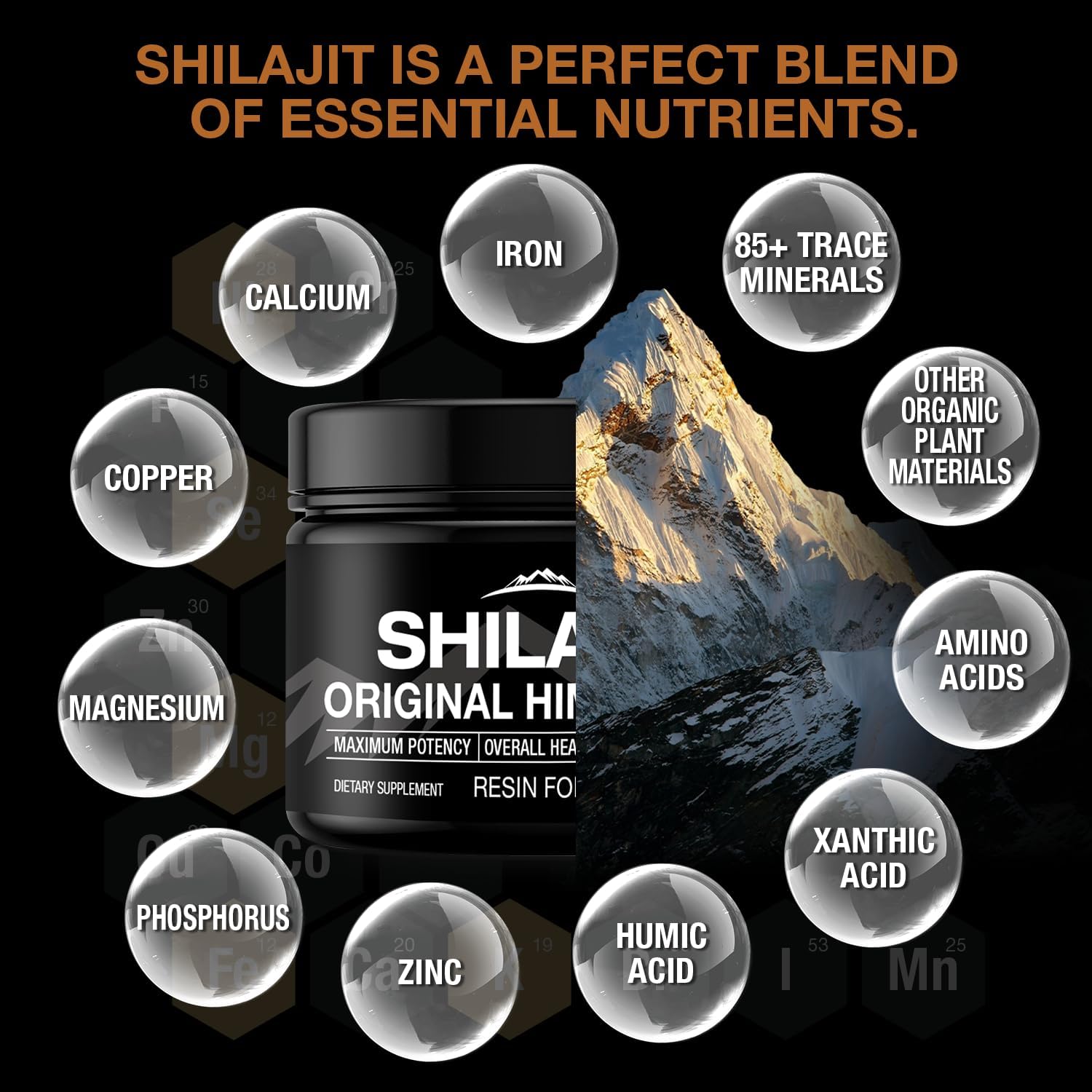 100% Pure Himalayan Shilajit Resin Gold Grade Supplement - 60g Shilajit for Men and Women - Includes 85+ Trace Minerals - 30g (2 Packs)