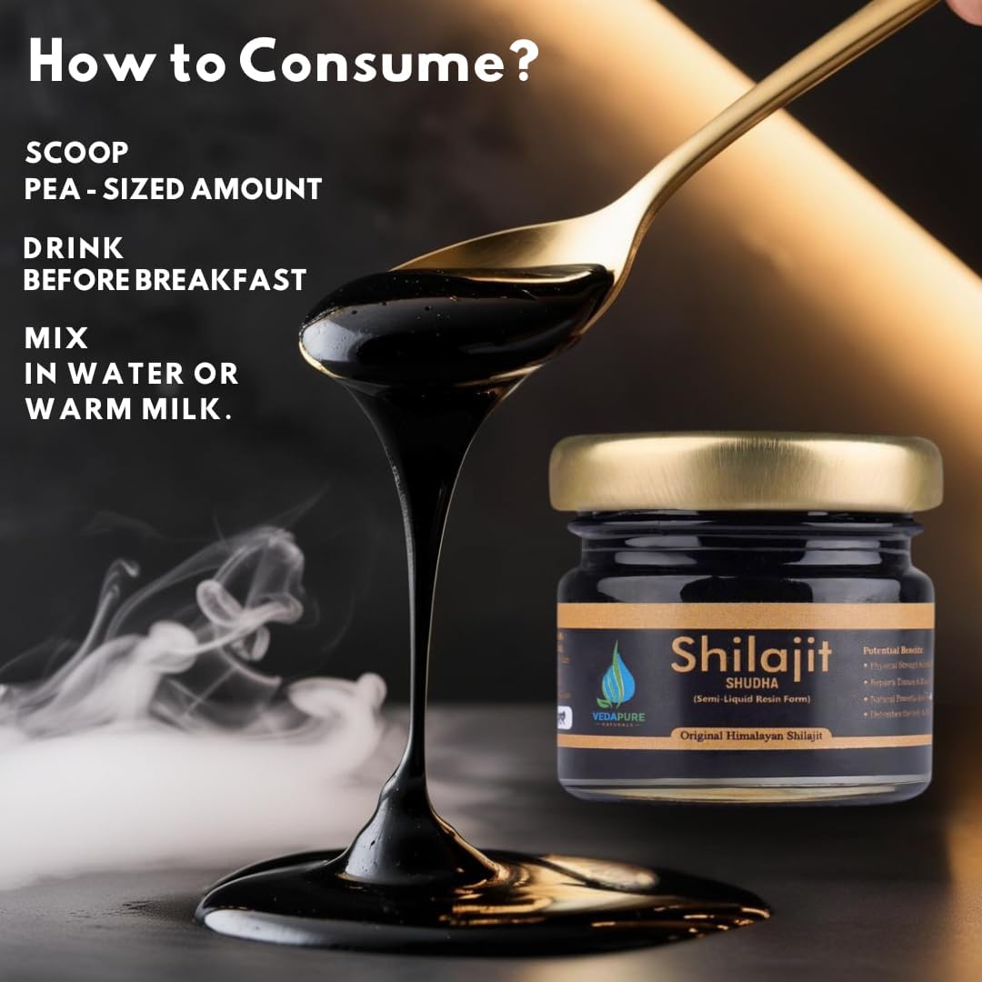 100% Pure Himalayan Shilajit Resin with Fulvic Acid & 85+ Trace Minerals - Energy & Immune Support - 15g