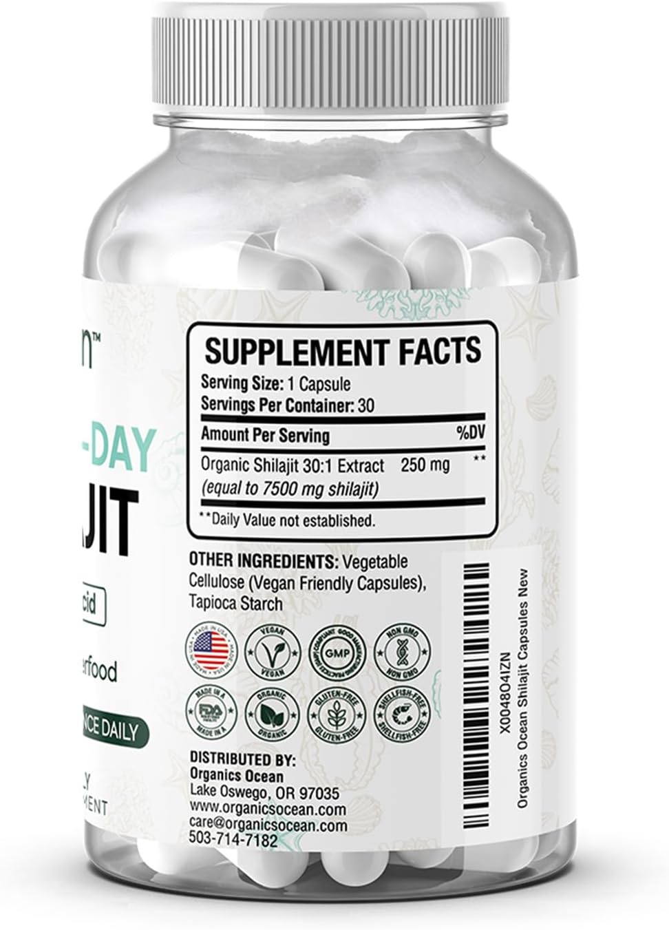 100% Pure Irish Sea Moss & Shilajit Capsules for Thyroid Support - Organic Ocean Wild Sea Moss & One-a-Day Shilajit for Men and Women