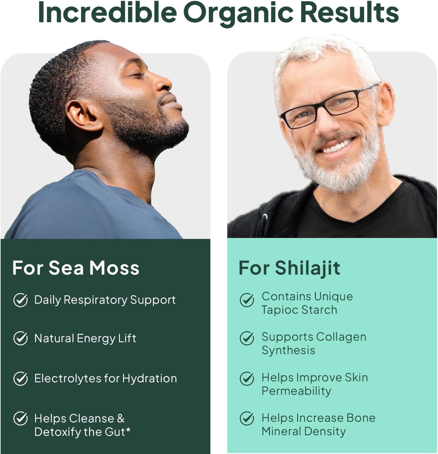 100% Pure Irish Sea Moss & Shilajit Capsules for Thyroid Support - Organic Ocean Wild Sea Moss & One-a-Day Shilajit for Men and Women