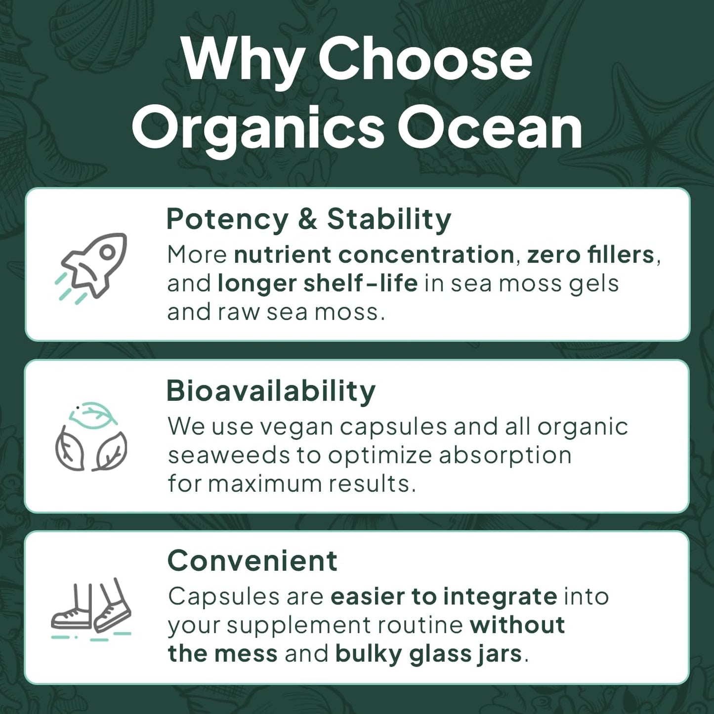 100% Pure Irish Sea Moss & Shilajit Capsules for Thyroid Support - Organic Ocean Wild Sea Moss & One-a-Day Shilajit for Men and Women