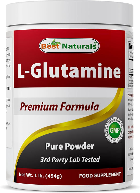 100% Pure L-Glutamine Powder - 1 Pound - Free Form Recovery Aid for Men and Women - Clinically Proven Recovery Powder