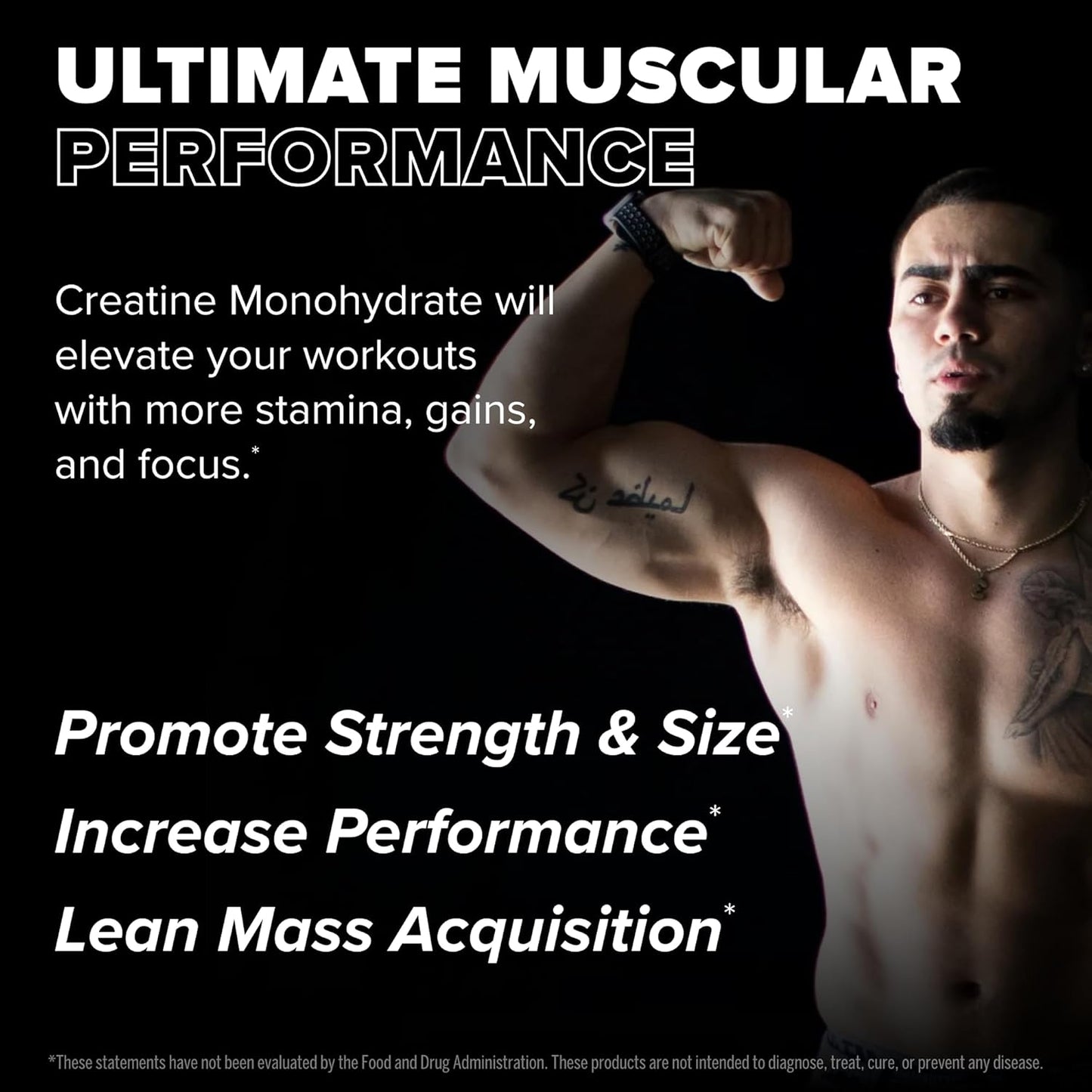 100% Pure Micronized Creatine Monohydrate Powder - 10.6 oz - Promotes Muscular Strength, Size & Performance - Unflavored - 60 Servings