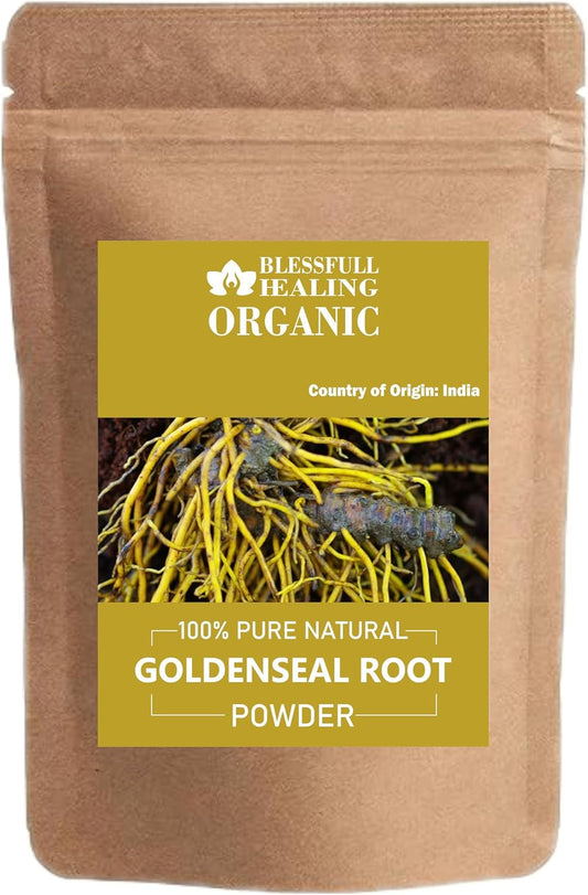 100% Pure Organic Goldenseal Root Powder - 100g / 3.52oz - Natural Healing Blessings
