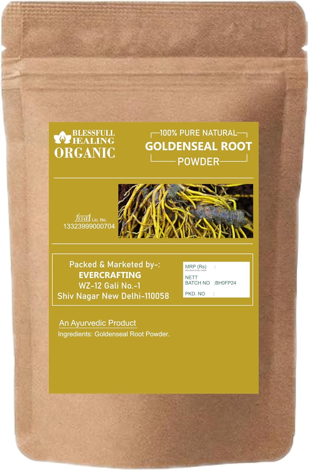100% Pure Organic Goldenseal Root Powder - 100g / 3.52oz - Natural Healing Blessings