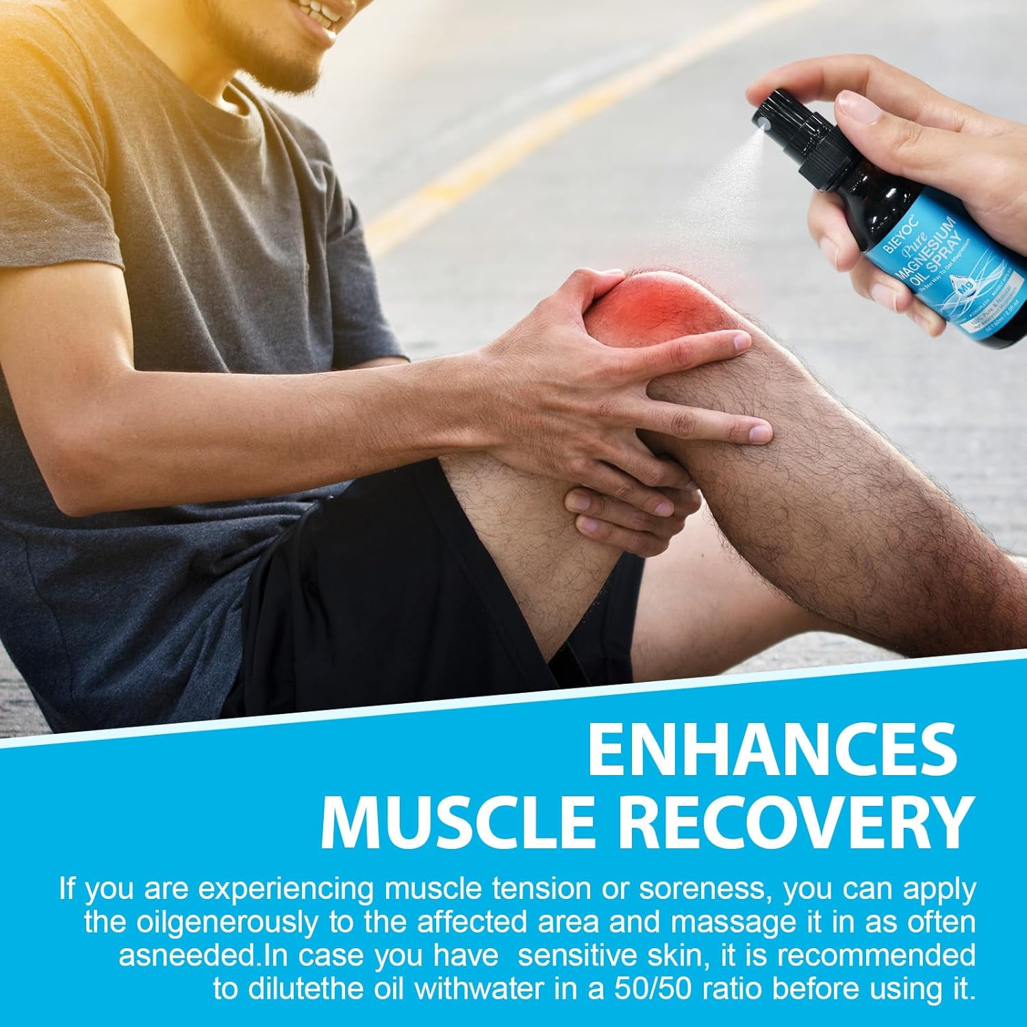 100% Pure Organic Magnesium Oil Spray for Feet in Glass Bottle - Soothing Relief for Better Sleep