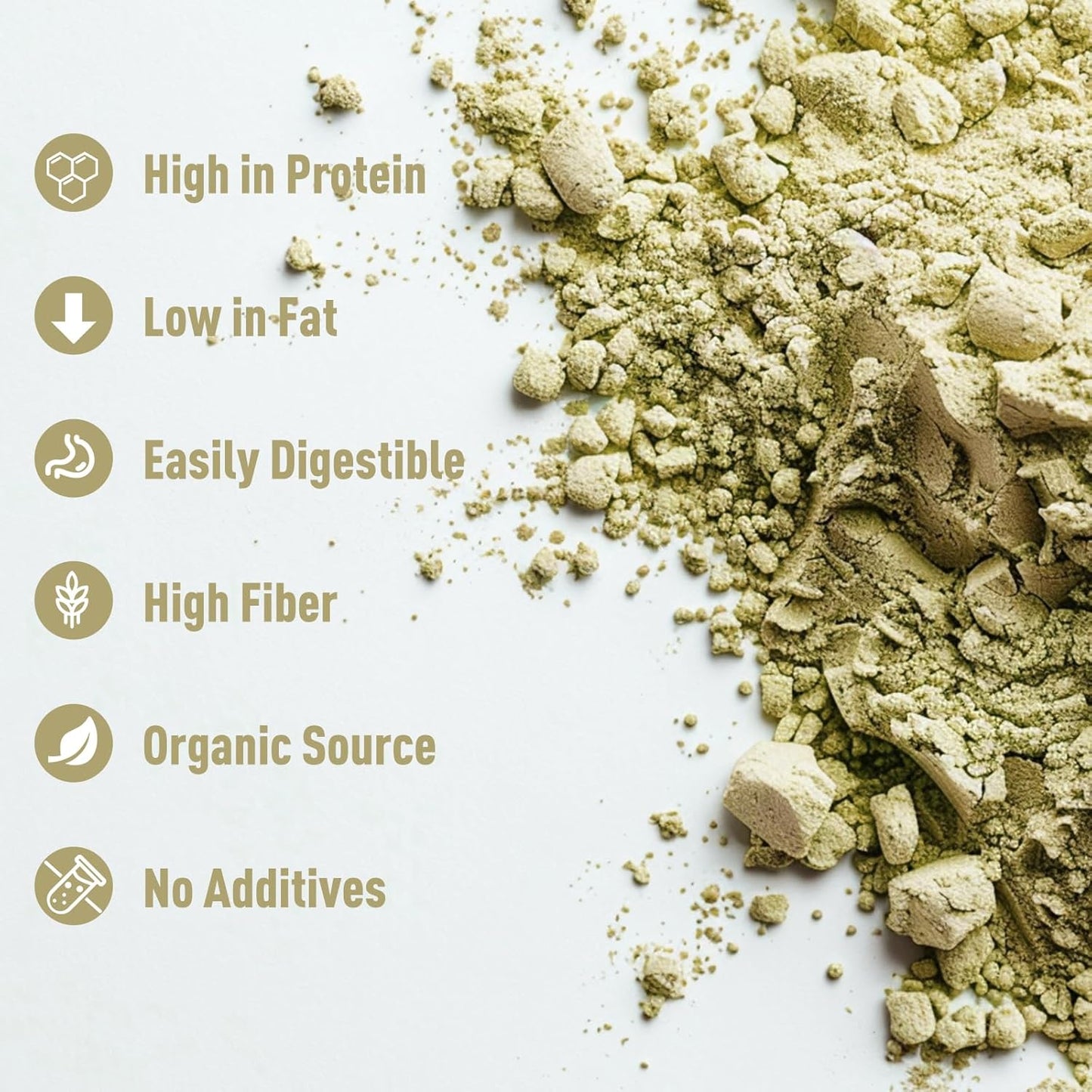 100% Pure Organic Mung Bean Protein Powder - 16 oz, Rich in Vitamins & Fiber, Supports Immune Health & Digestion
