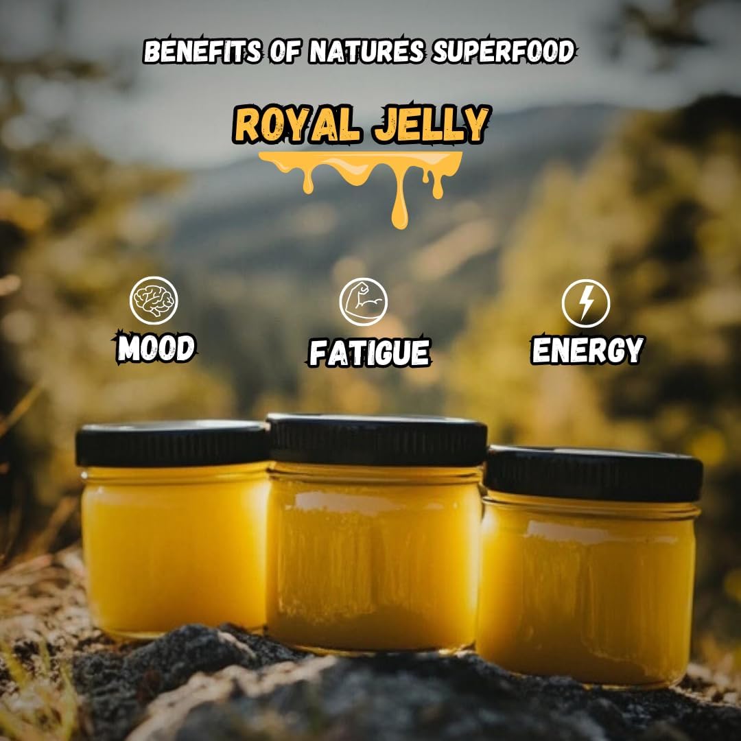 100% Pure Royal Jelly by Naturifyze - Raw & Unprocessed Immune Support Supplement with Vitamins & Amino Acids - Natural Sour Taste - 2oz