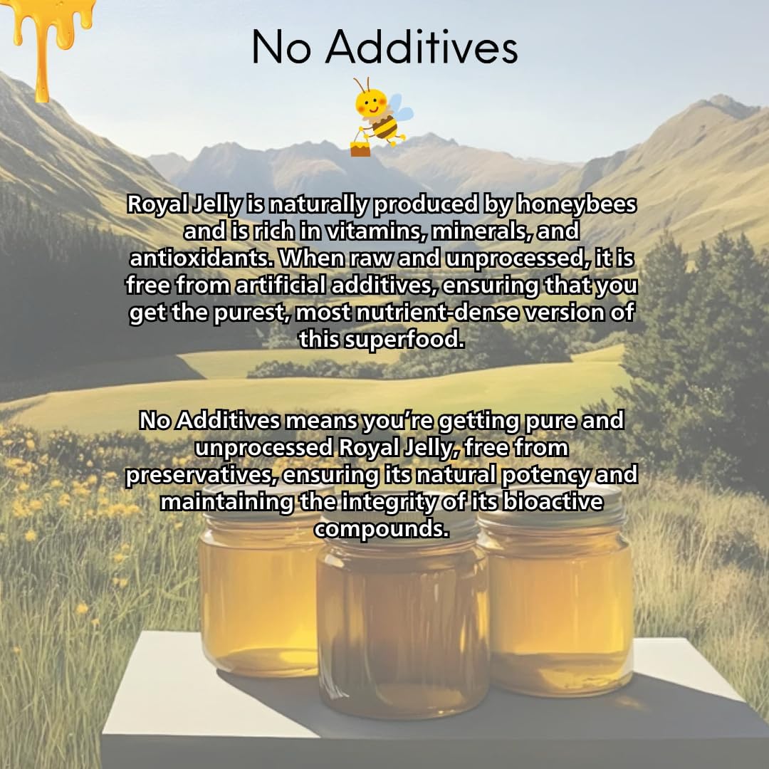 100% Pure Royal Jelly by Naturifyze - Raw & Unprocessed Immune Support Supplement with Vitamins & Amino Acids - Natural Sour Taste - 2oz