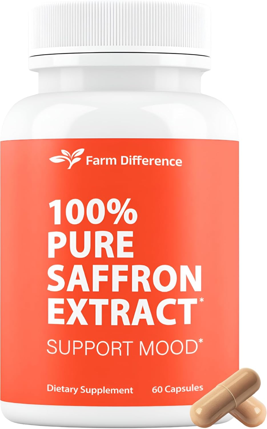 100% Pure Saffron Extract Capsules for Mood, Eye, & Energy Support - Farm Fresh Saffron Supplements - Made in USA - 88.5mg