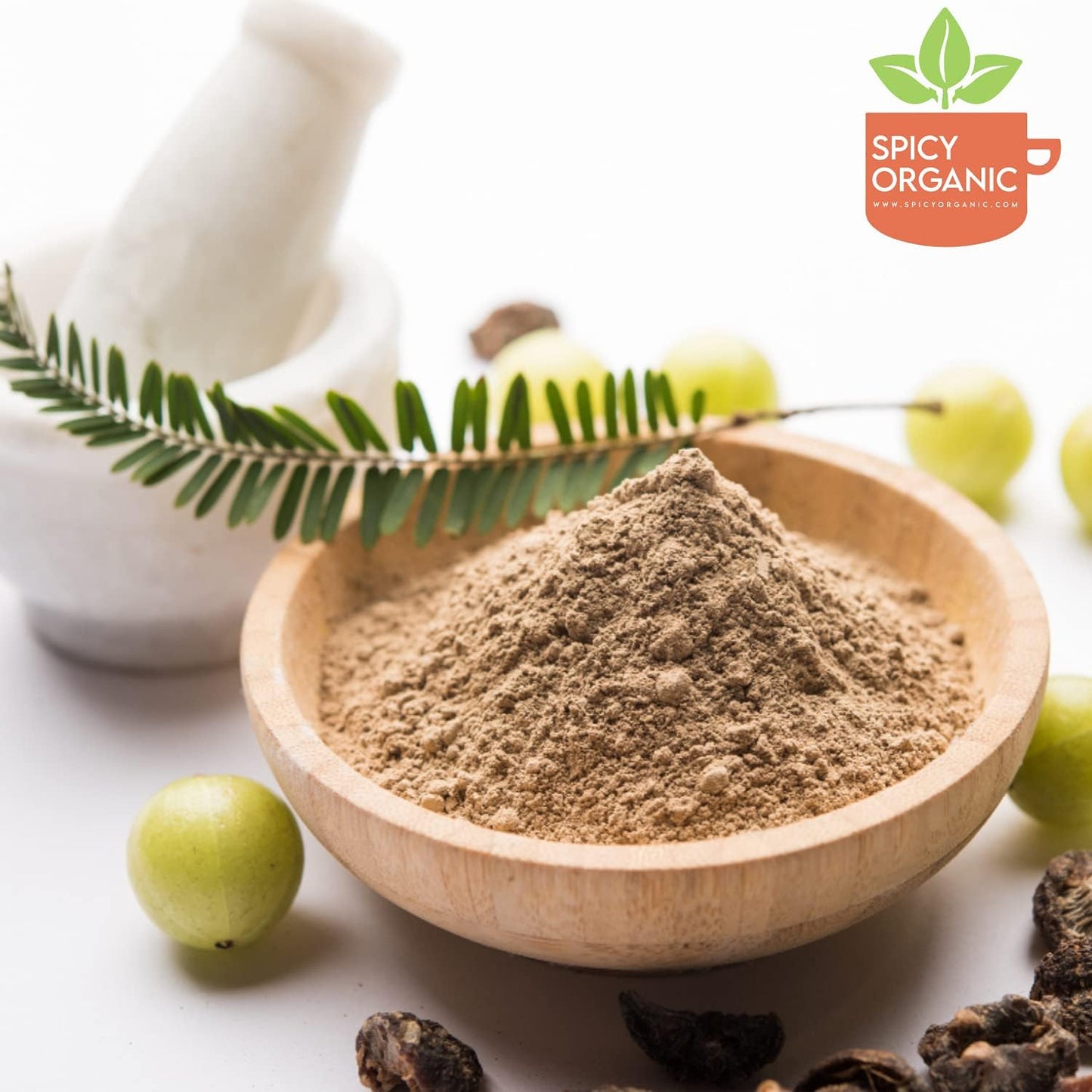 100% Pure USDA Organic Spicy Amla Powder for Hair & Beverages - 4 oz - Natural Hair Care & Antioxidant Boost