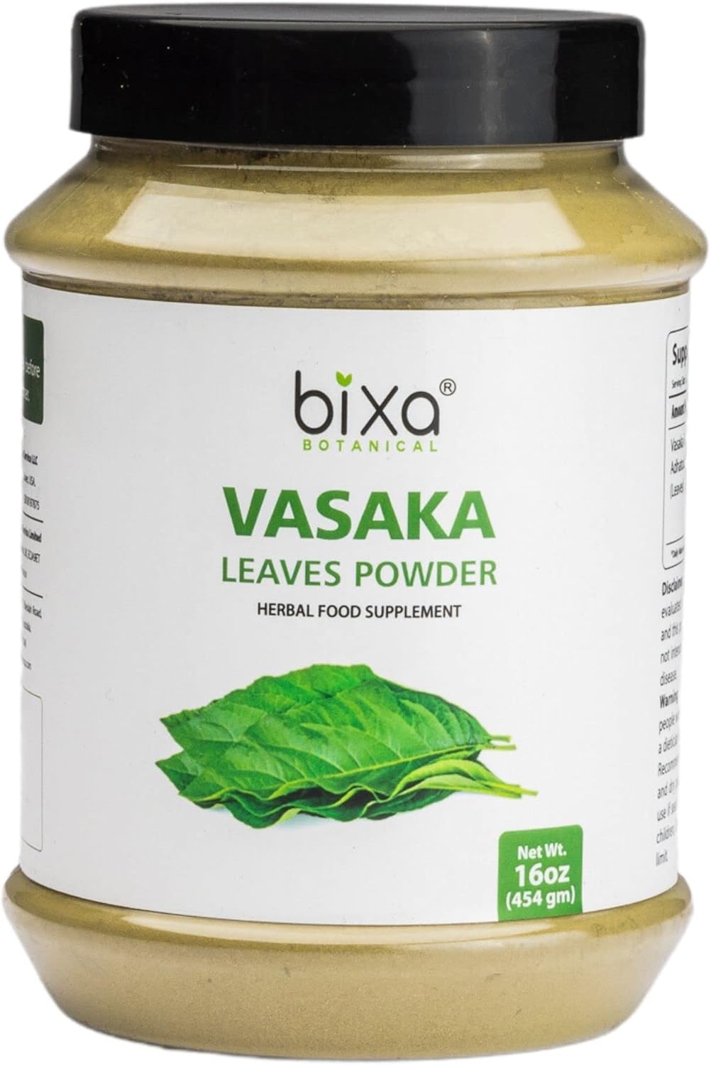 100% Pure Vasaka Leaf Powder - 1lb | Ayurvedic Herbal Supplement for Reducing Body Heat | Gluten Free, Non-GMO, Vegan - Bixa BOTANICAL