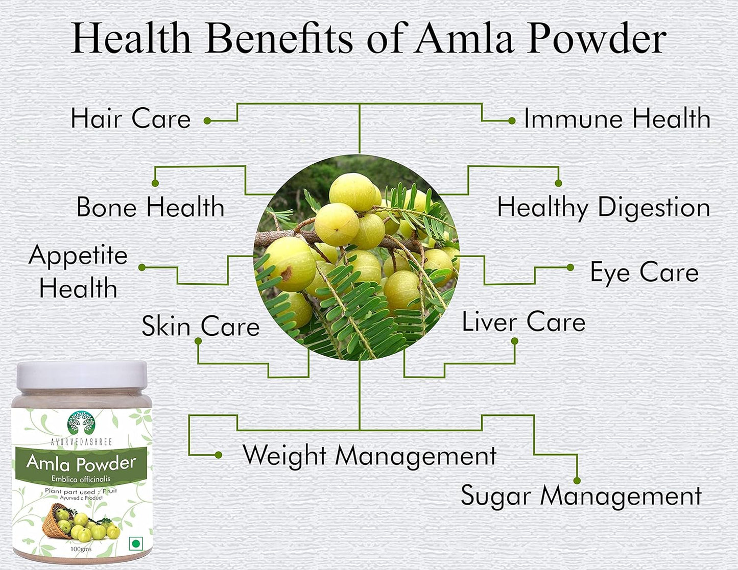 100% Raw Amla Fruit (Amalaki) Powder 100 Gm | High Antioxidant Vitamin C | Vegan | Non-GMO | Ayurvedic Emblica Officinalis from India