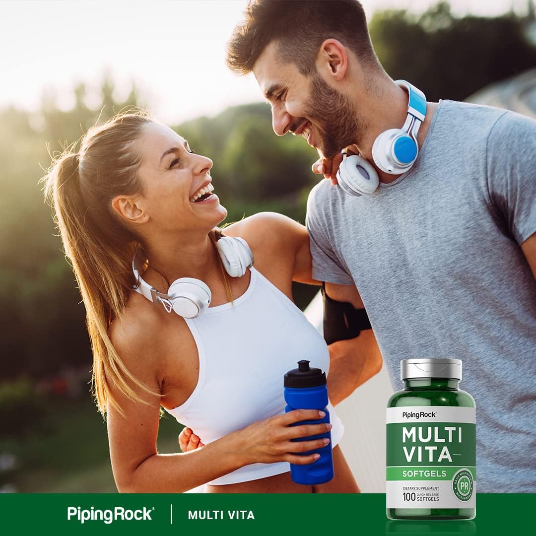 100 Softgel Piping Rock Multivitamin with Vitamin D3 and Zinc for Men and Women | Daily Vitamins and Minerals | Non-GMO & Gluten Free
