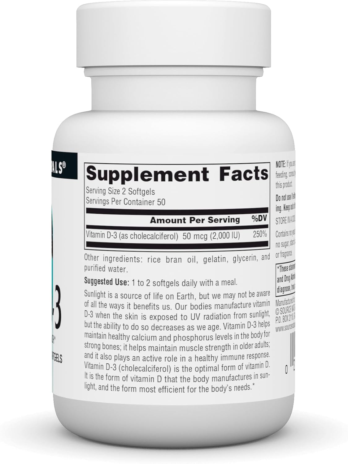 100 Softgels of Source Naturals Vitamin D-3 1000 iu for Bone & Immune Health - BoostGo Australia