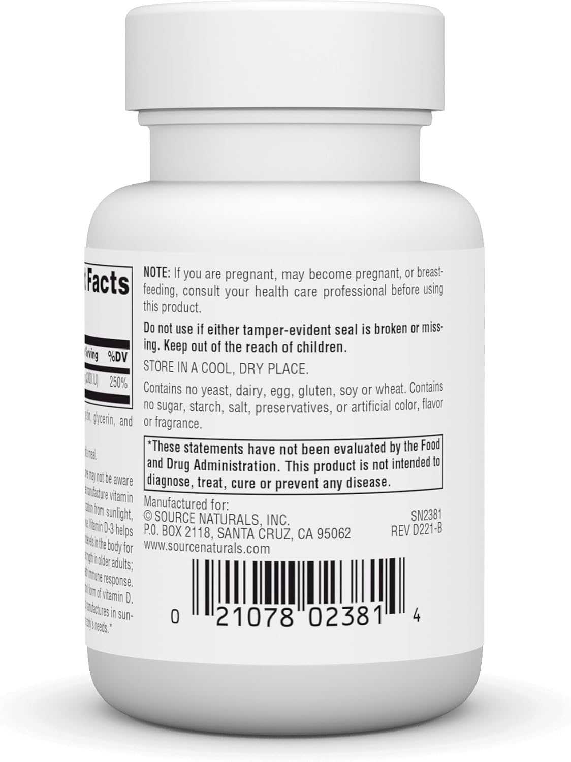 100 Softgels of Source Naturals Vitamin D-3 1000 iu for Bone & Immune Health - BoostGo Australia