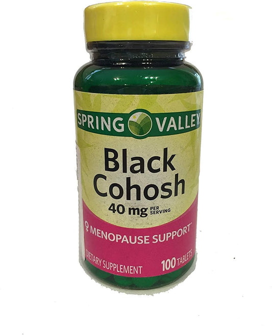 100 Tablets of Black Cohosh Extract for Menopause Relief - Natural Herbal Supplement for Women's Health