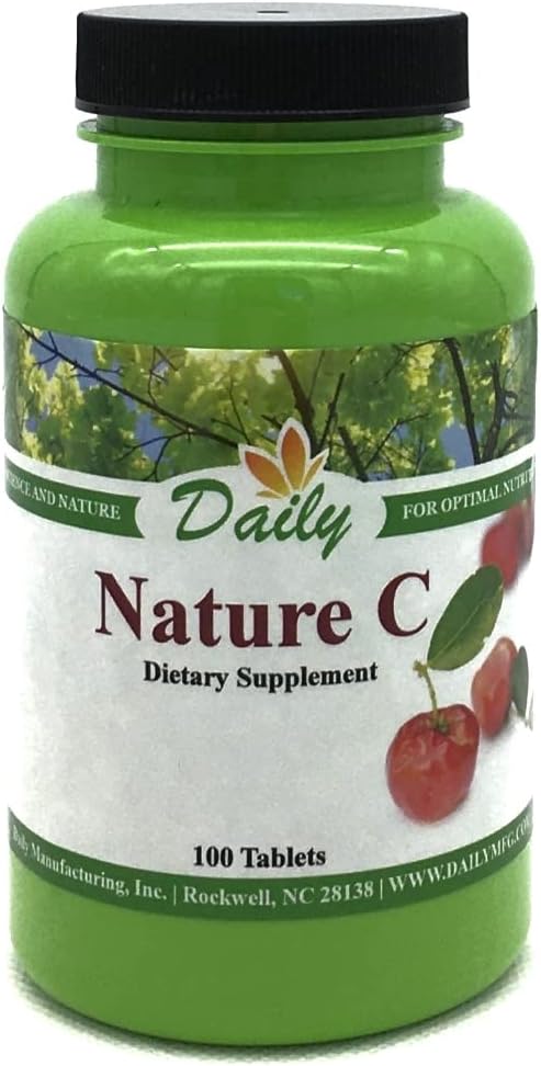 100 Tablets of Daily Manufacturing Nature C - Acerola Cherry Vitamin C Supplement