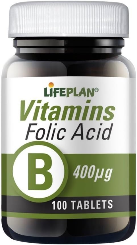 100 Tablets of Folic Acid 400Mcg Supplement for Healthy Living
