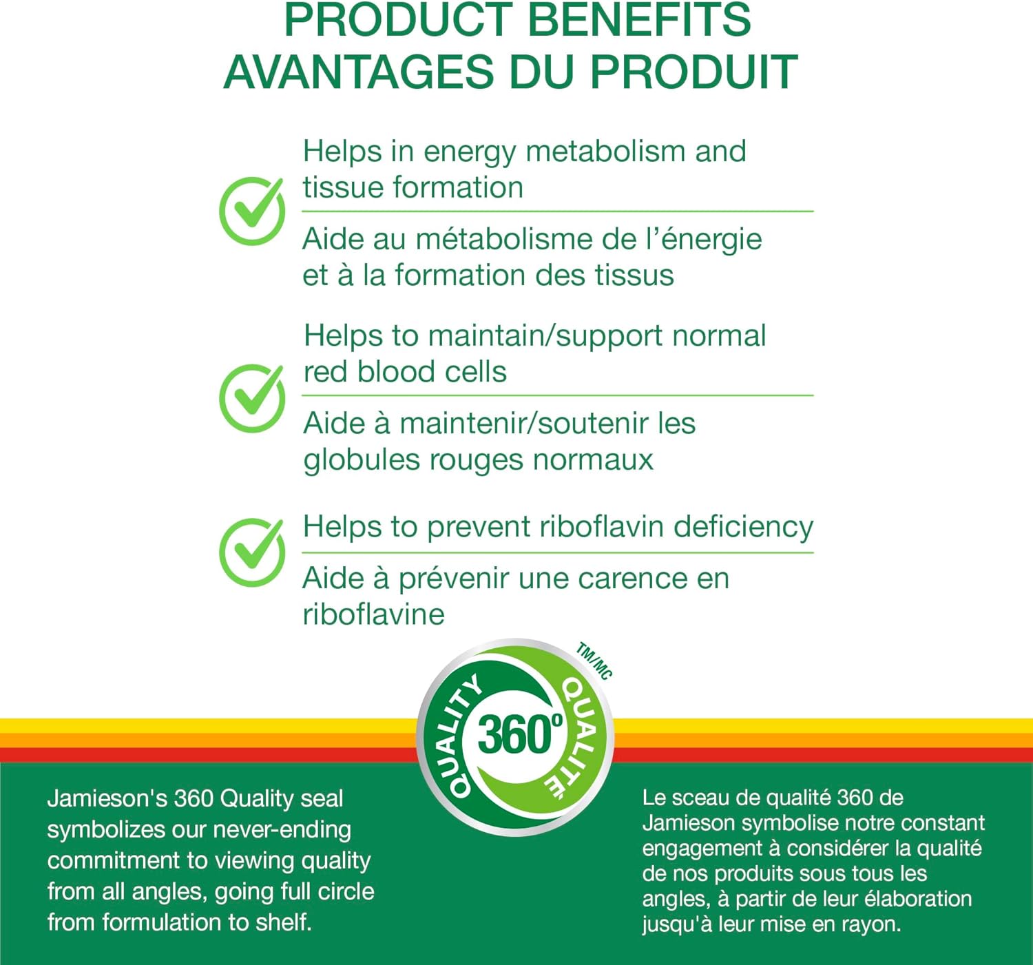 100 Tablets of Jamieson Vitamin B2 (Riboflavin) 100 mg - Essential B Vitamin Supplement for Energy Production and Metabolism