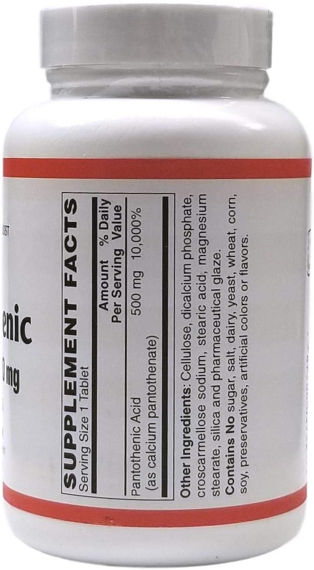 100 Tablets of Pantothenic Acid by Holistic Health International, LLC
