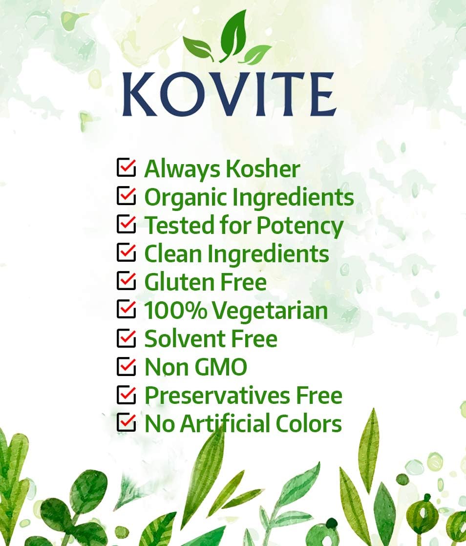 100% Vegetarian Kovite Garlic Capsules - 90 Vegetable Capsules, 500 mg