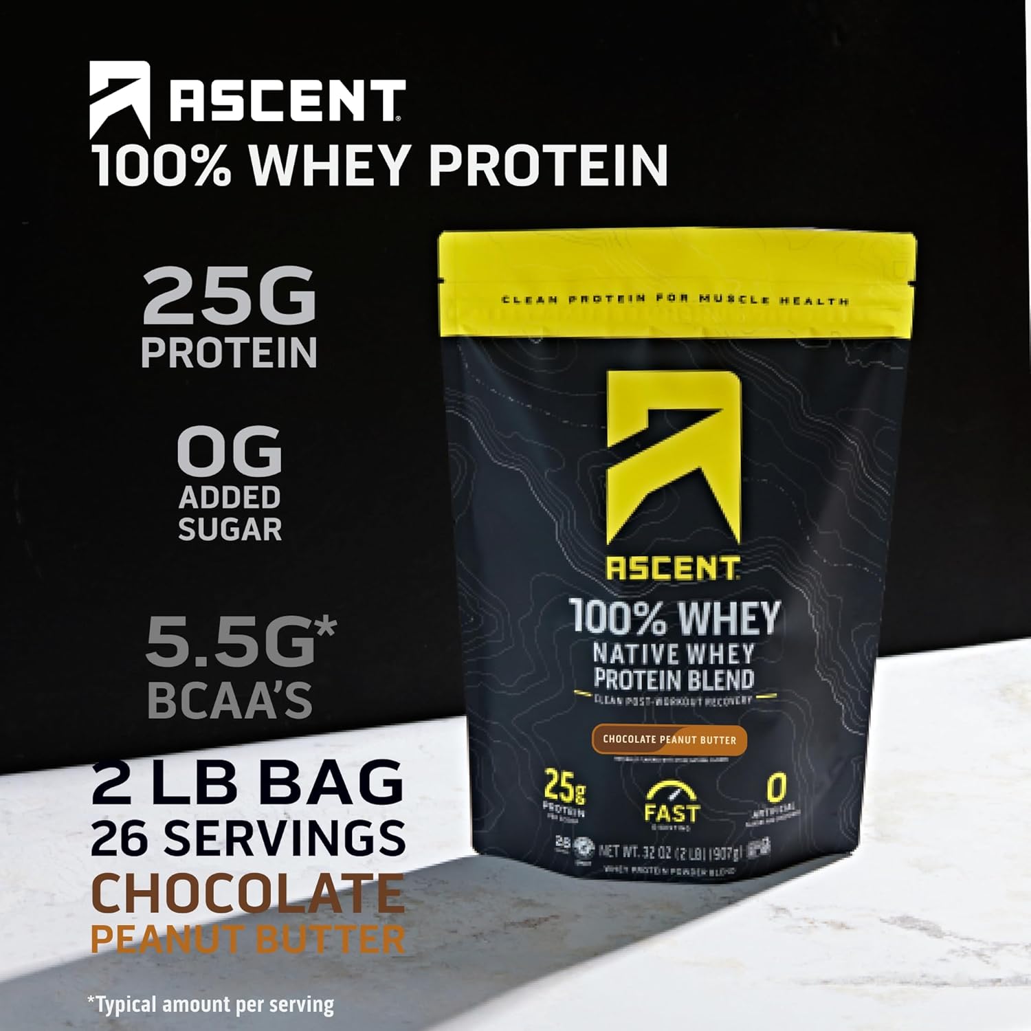 100% Whey Protein Powder Chocolate Peanut Butter 2 lb + Electrolytes Orange Mango 40 Servings for Energy & Hydration