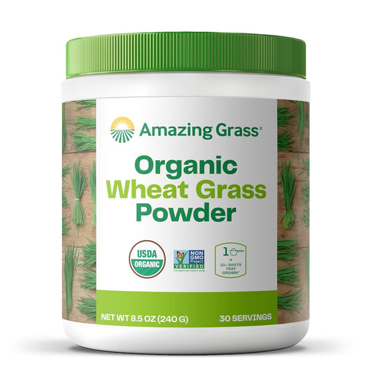 100% Whole-Leaf Wheat Grass Powder for Energy, Detox & Immunity Support - 30 Servings