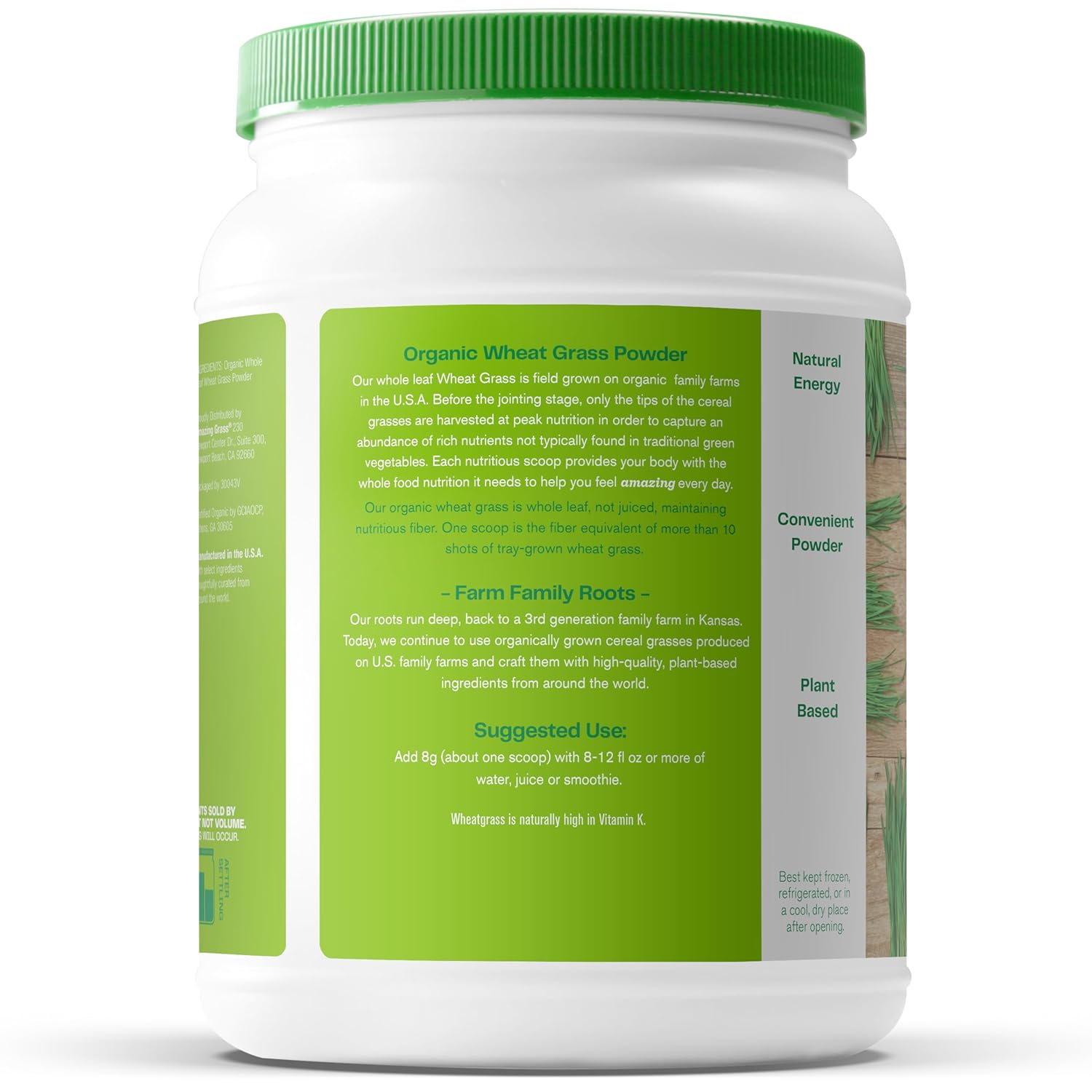 100% Whole-Leaf Wheat Grass Powder for Energy, Detox & Immunity Support - Chlorophyll-Rich Greens Powder - 100 Servings