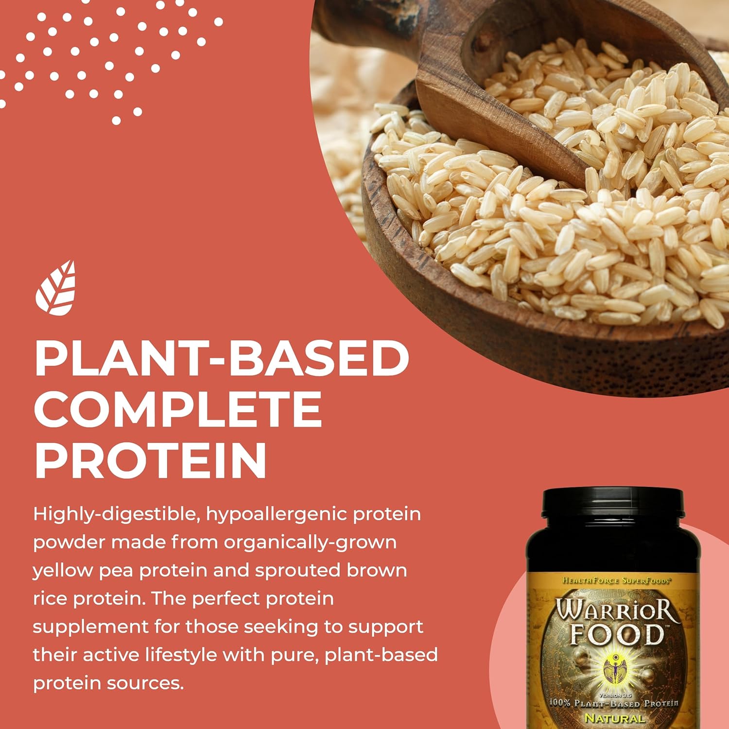 1000 Grams HealthForce SuperFoods Warrior Protein Powder - Natural Flavor