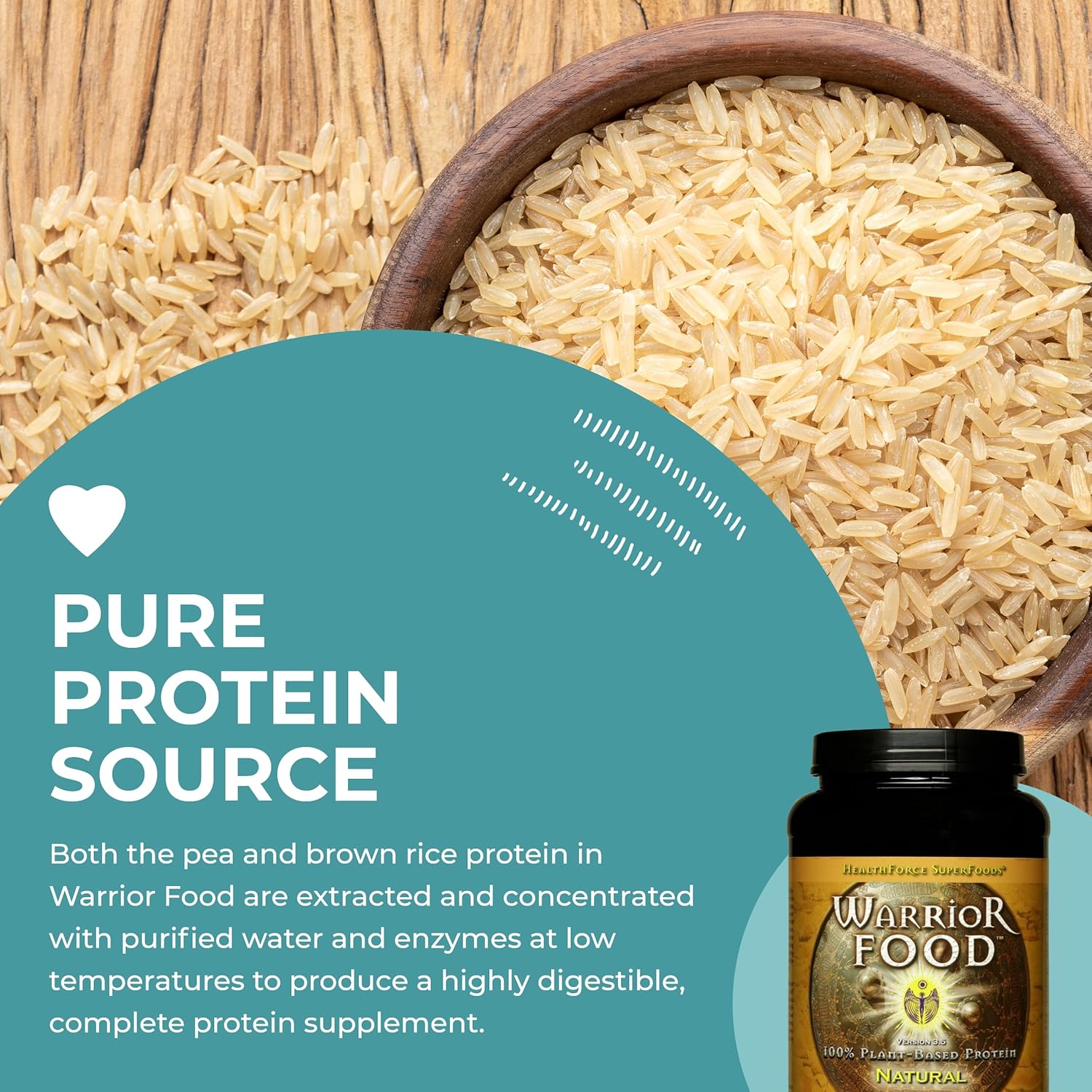 1000 Grams HealthForce SuperFoods Warrior Protein Powder - Natural Flavor