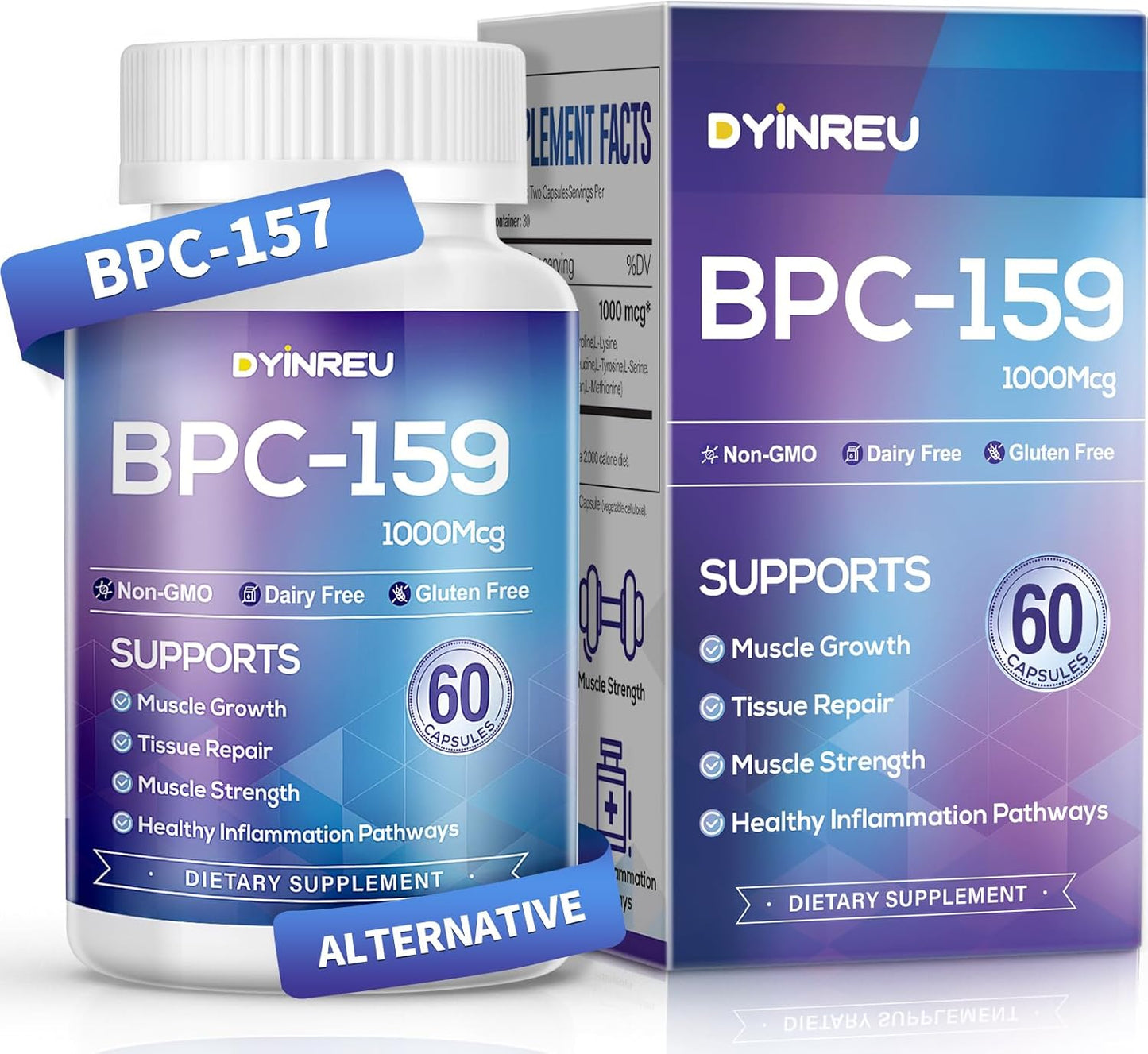 1000 MG DYINREU BPC-159 Alternative Dietary Supplement - Non-GMO & Gluten-Free - 60 Capsules