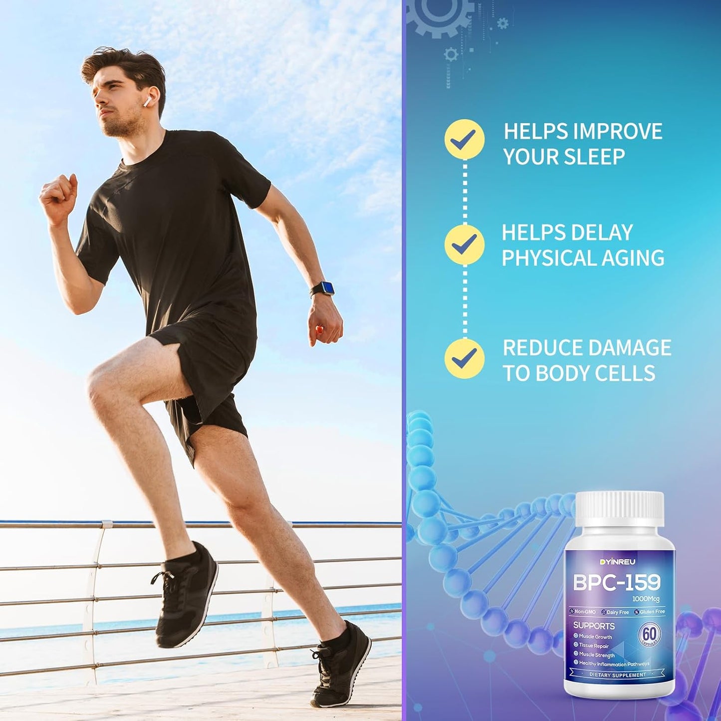 1000 MG DYINREU BPC-159 Alternative Dietary Supplement - Non-GMO & Gluten-Free - 60 Capsules