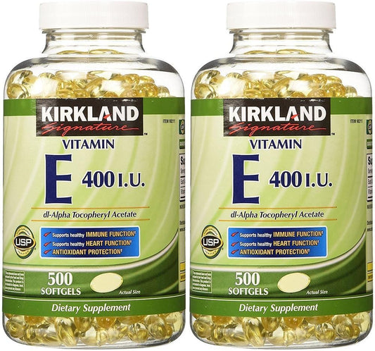 1000 Softgels Kirkland Signature Vitamin E 400 IU - 2 Pack