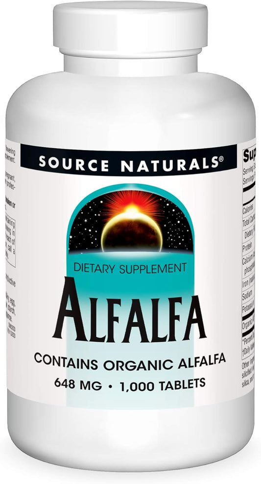 1000 Tablets Source Naturals Alfalfa 10 Grain Dietary Supplement for Overall Health and Wellness