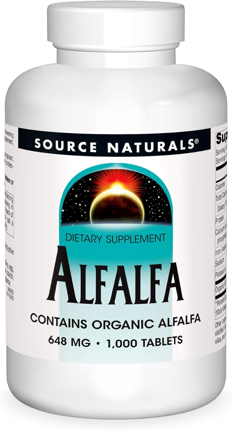 1000 Tablets Source Naturals Alfalfa 10 Grain Dietary Supplement for Overall Health and Wellness