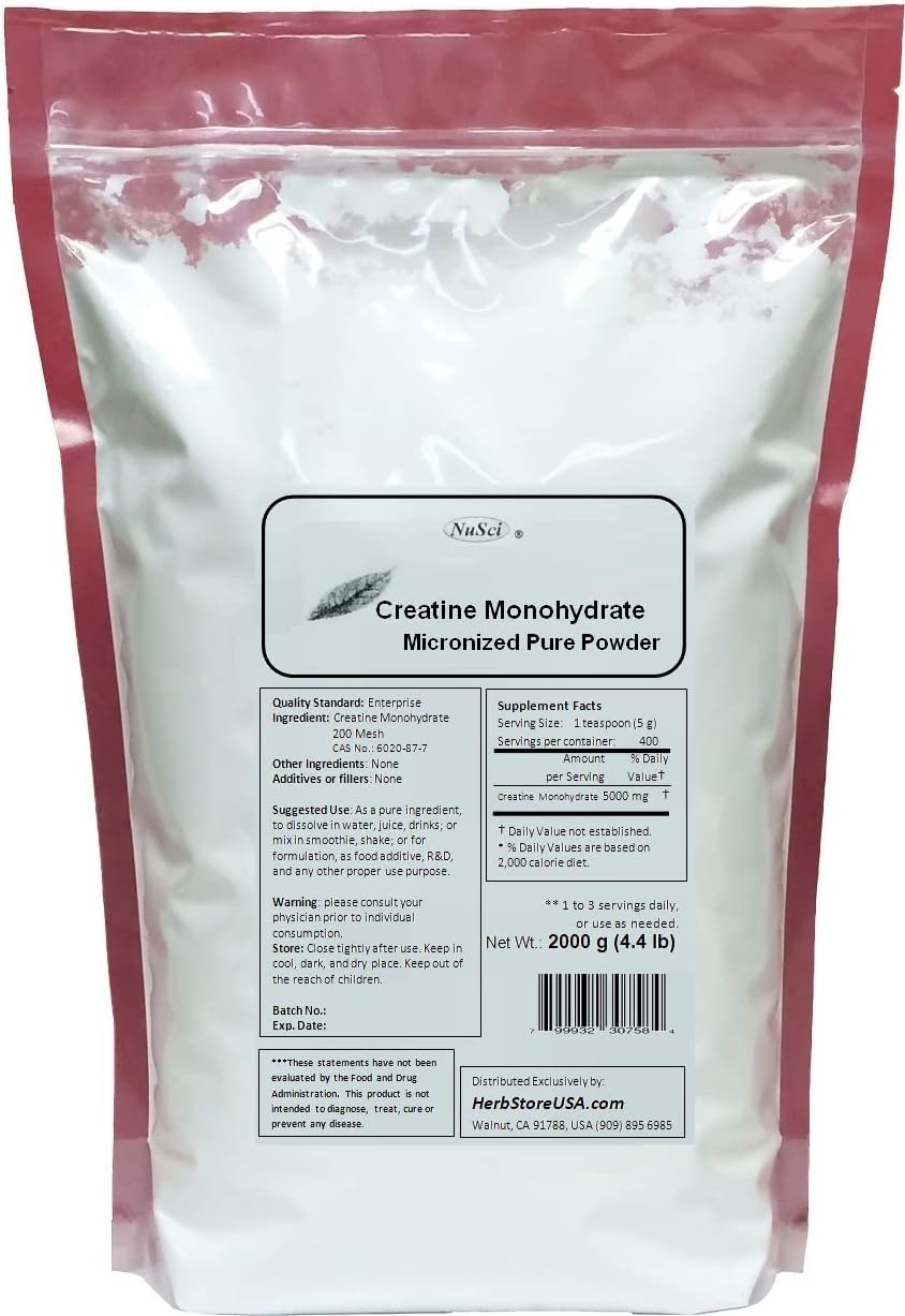1000g (2.2 lb) NuSci Pure Micronized Creatine Monohydrate Powder